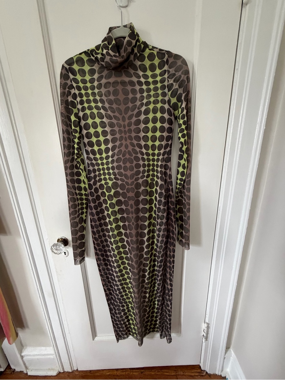 AFRM Shailene Dress in Abstract Neon Dot size M- NO SLIP